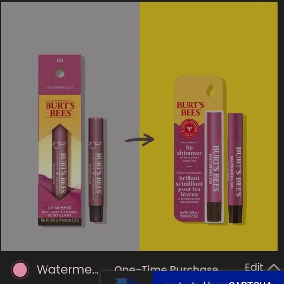 Burt's Bees Lip Shimmer Color Watermelon 132 NIB Sealed .09oz/2.55g - Picture 6 of 16